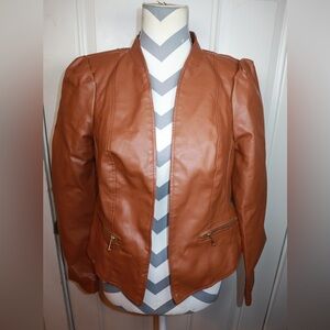 NEW LOOK tan faux leather jacket SIZE MEDIUM